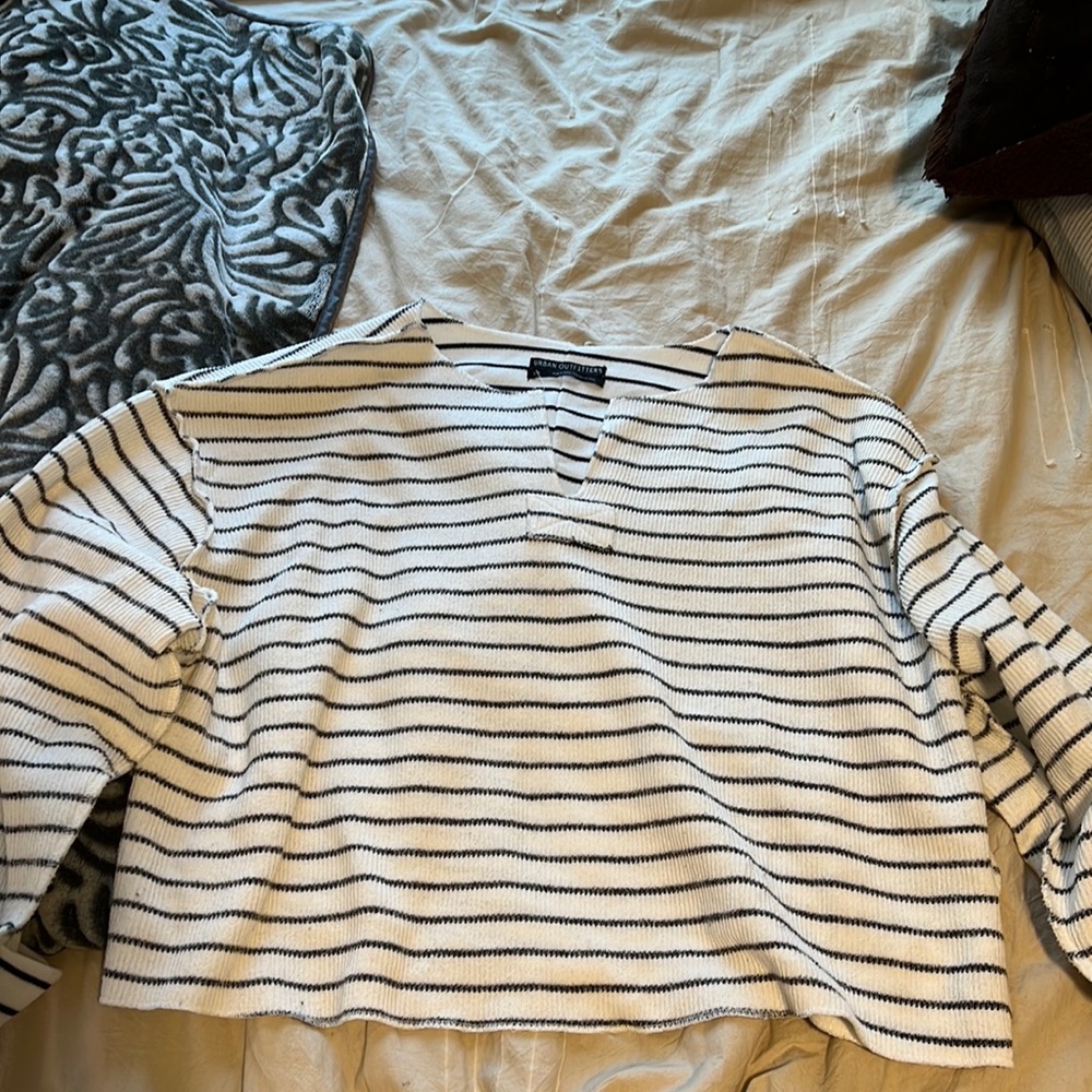 Striped inside out sweater